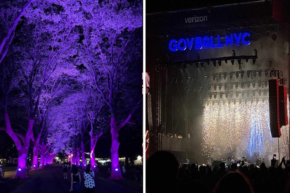 Gov Ball after dark (l.) and during The Killers' headlining set on Day 2.