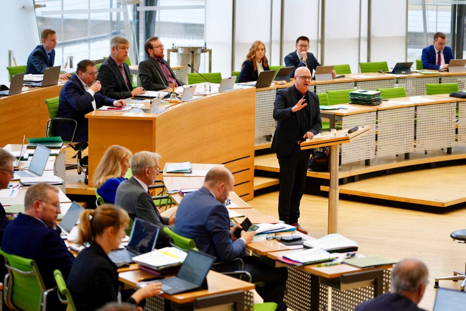 Fraktionsvorsitzender Henning Homann im Sächsischen Landtag