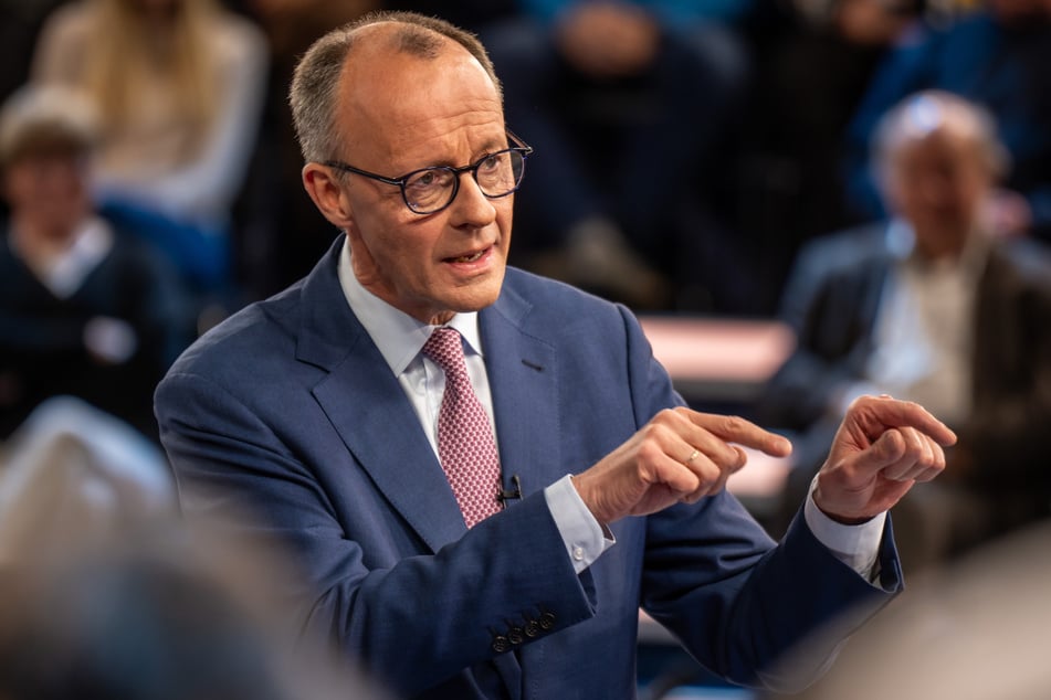 Kanzlerkandidat Friedrich Merz (69, CDU) im Studio.