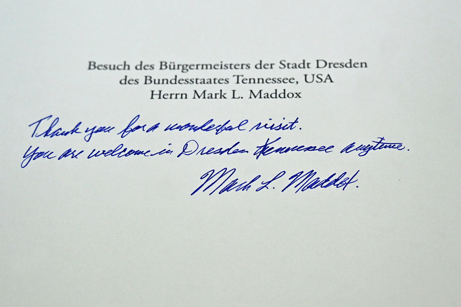 Und das schrieb der US-Bürgermeister: "Danke für einen wundervollen Besuch. Sie sind in Dresden Tennessee jederzeit willkommen."