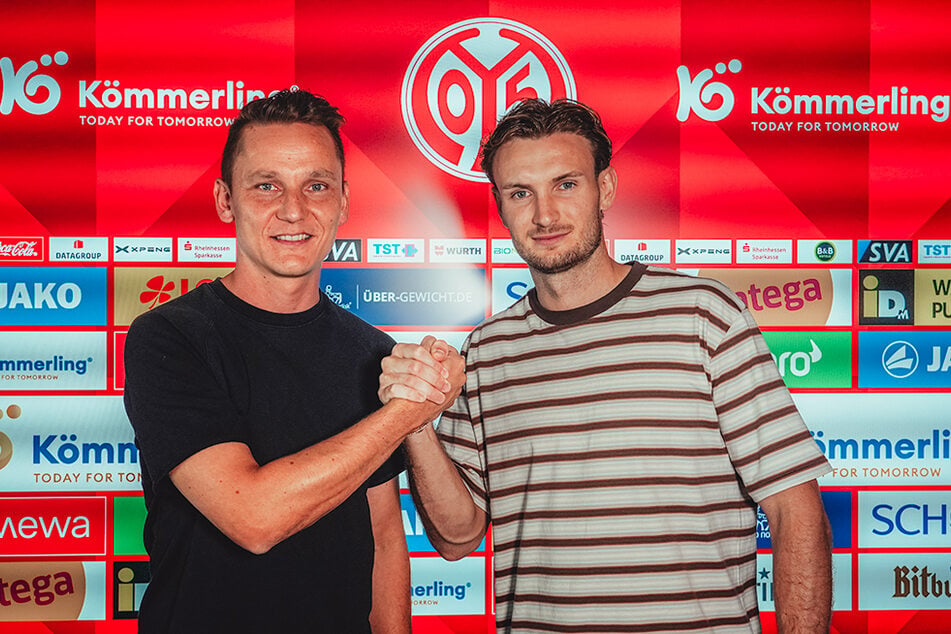 Arbeiten weiter zusammen: Mainz-Sportdirektor Niko Bungert (39, links) und Stefan Posch (29).