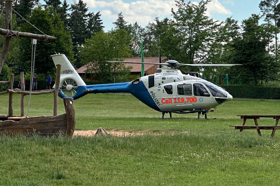 Auch ein Polizeihubschrauber war an dem Einsatz am heutigen Montagnachmittag beteiligt.