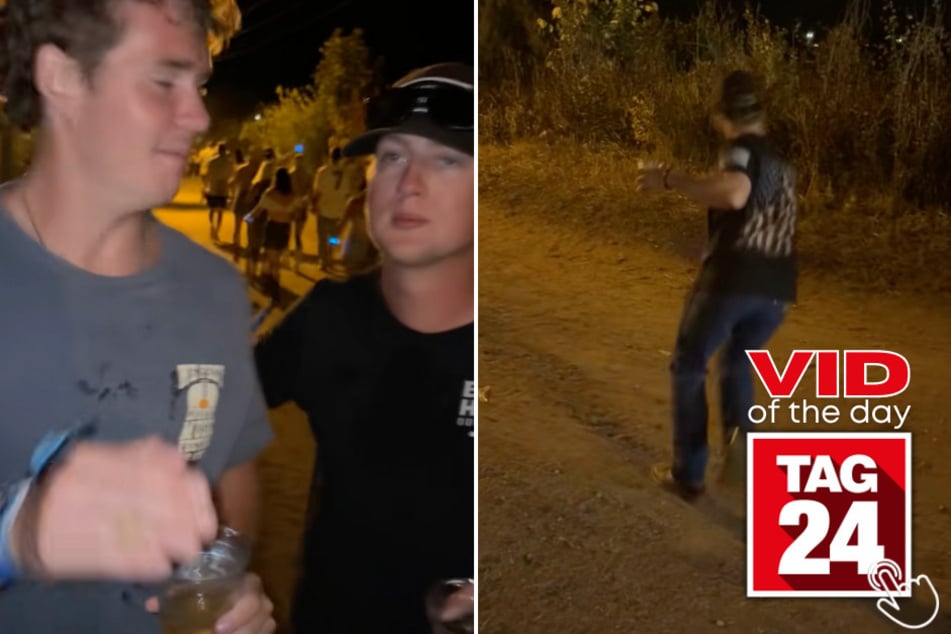 This festivalgoer said he couldn't make it back to the concert... and ended up in the bushes instead!