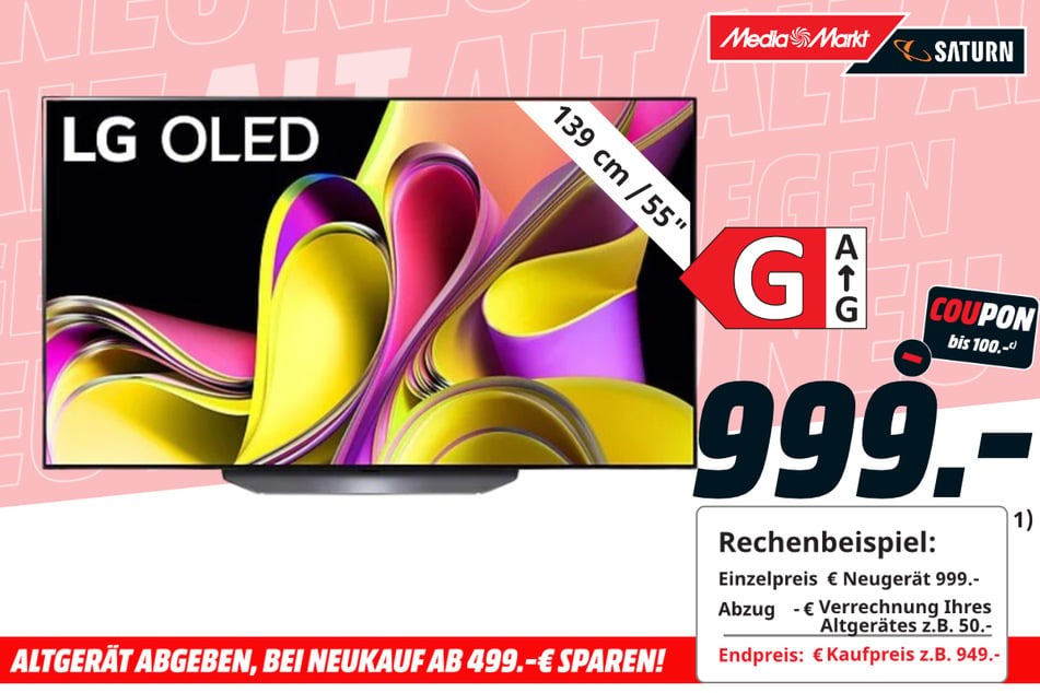 55-Zoll LG-Fernseher für 999 Euro.