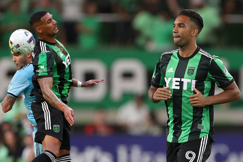 Both Ruben Gabrielsen (l.) and Danny Hoesen (r.) scored for Austin FC in its comeback win against D.C. United on Saturday.