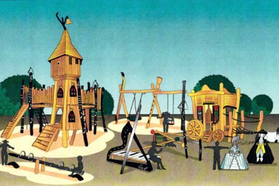 So soll der neue Musikspielplatz auf dem Sondershäuser Gottesacker aussehen.