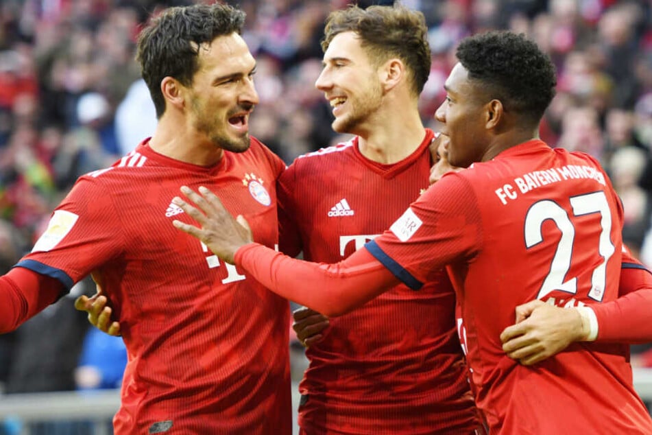Leon Goretzka (M.) sorgte mit seinem 3:1 in der zweiten Halbzeit für die Entscheidung in der Allianz Arena.