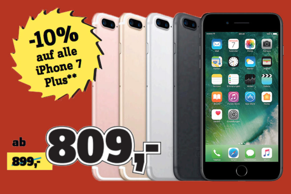 Das iPhone 7 Plus hat Conrad in allen fünf Farben (Roségold, Gold, Silber, Diamantschwarz, Schwarz) 10 Prozent günstiger!