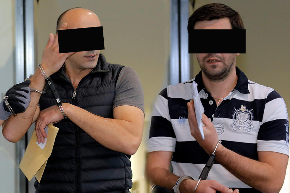 Endstation Amtsgericht: Levani O. (35, F.r.) muss hinter Gitter. Auch Bakur J. (33, F.l.) wurde zu einer Haftstrafen verknackt.