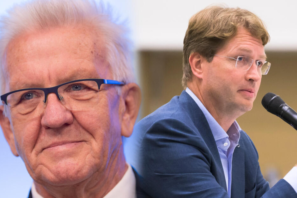 Baden-Württembergs Ministerpräsident Winfried Kretschmann (Grüne, links im Bild) und Daimler-Chef Ola Källenius tauschen sich am Samstag in Stuttgart über die Mobilität der Zukunft aus. (Fotomontage)