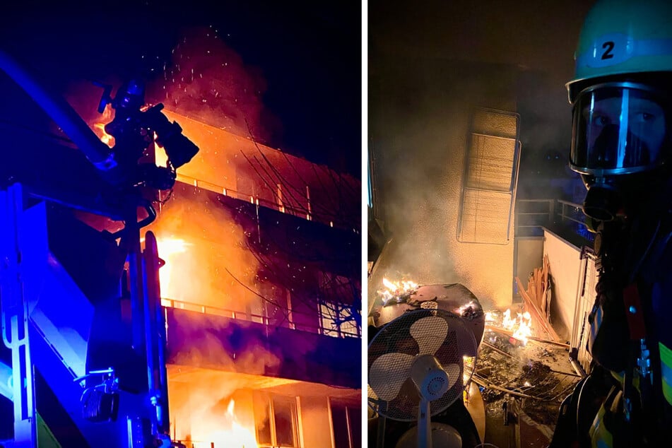 Raketen steckten Balkone in Riem in Brand und sorgten für einen erheblichen Schaden.