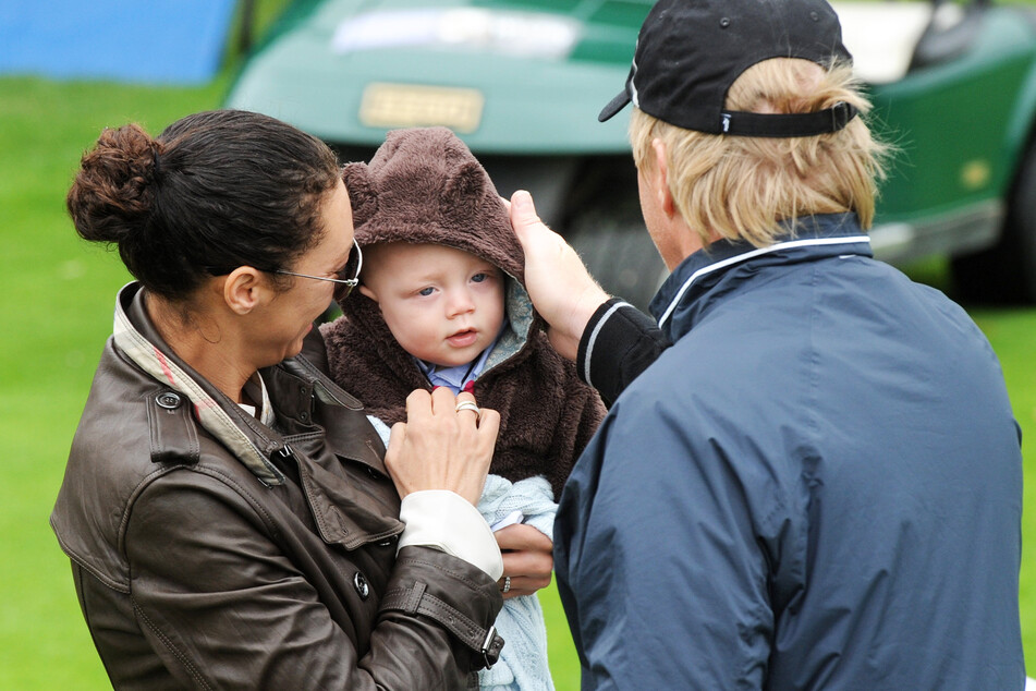 Lilly (inzwischen 45) und Boris Becker (54) mit ihrem Sohn Amadeus (12) im Jahr 2010 bei einem Charity-Golf-Event. (Archivbild)
