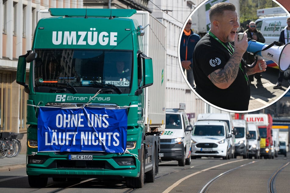 Leipzig: "Ohne uns läuft nichts": Fahrzeugkorso protestiert in Leipzig gegen Spritpreise und Steuern