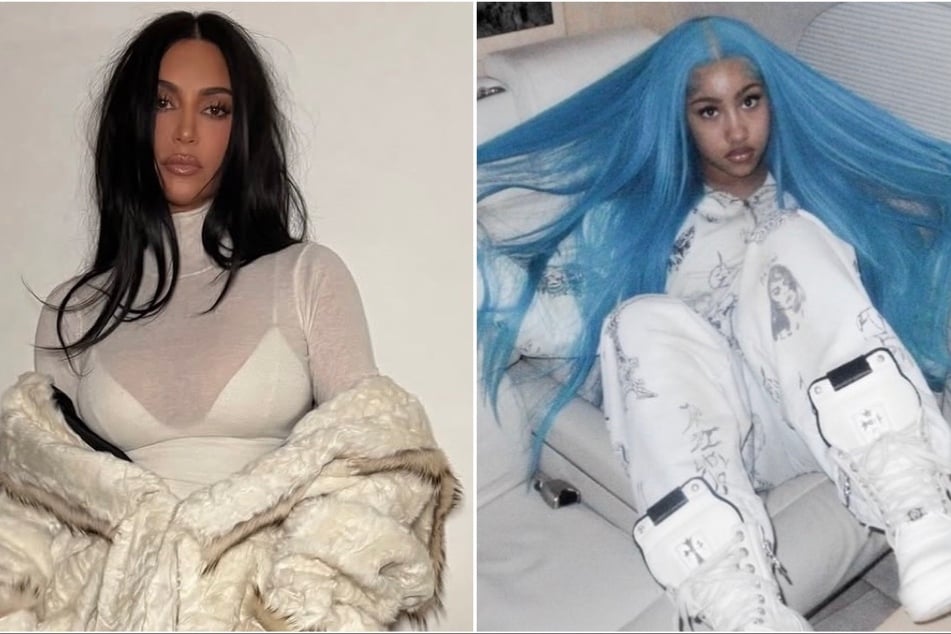 Kim Kardashian apparently took down North West's (r.) Instagram page before reactivating the preteen's account this week.