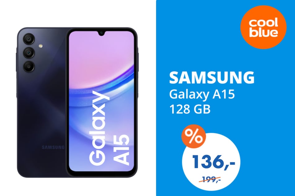 Das Samsung Galaxy A15 128 GB für 136 statt 199 Euro.