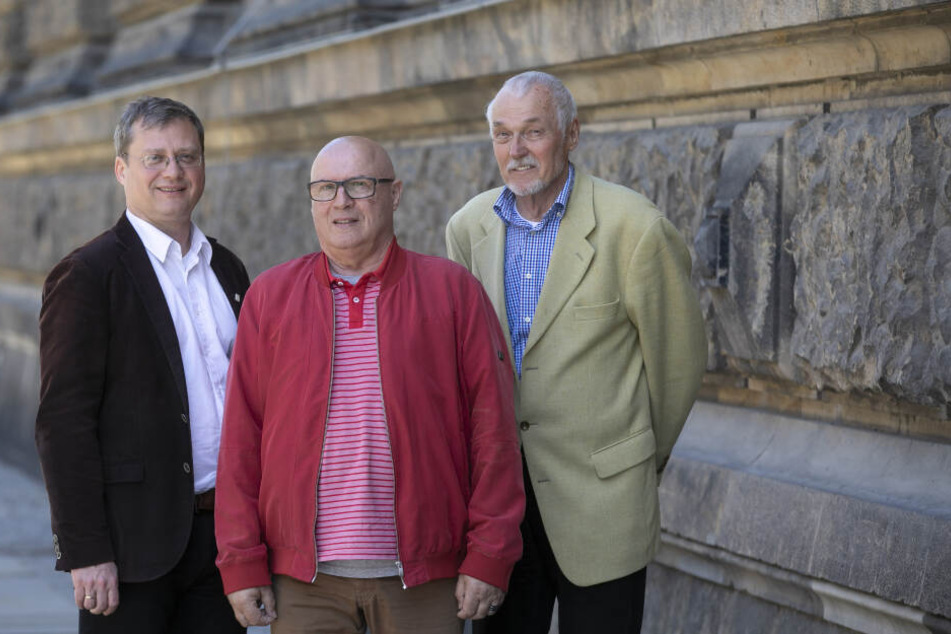 Die Neumarkt-Retter: Torsten Kulke (52), Jürgen Borisch (75) und Helfried Berndt (78) sind nur drei von Hunderten von Kämpfern für den historischen Wiederaufbau.