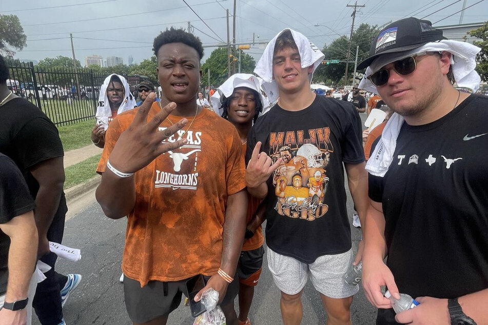 Arch Manning (second from r.) fans are going nuts after the athlete posted on Instagram, only his fifth post since creating the account in June 2022.