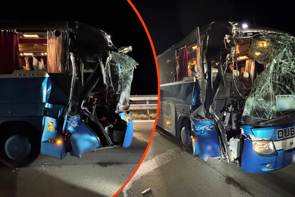 Unfall A8: Busfahrer kracht auf A8 in Gemüse-Lkw: 30 Menschen verletzt, stundenlange Sperrung