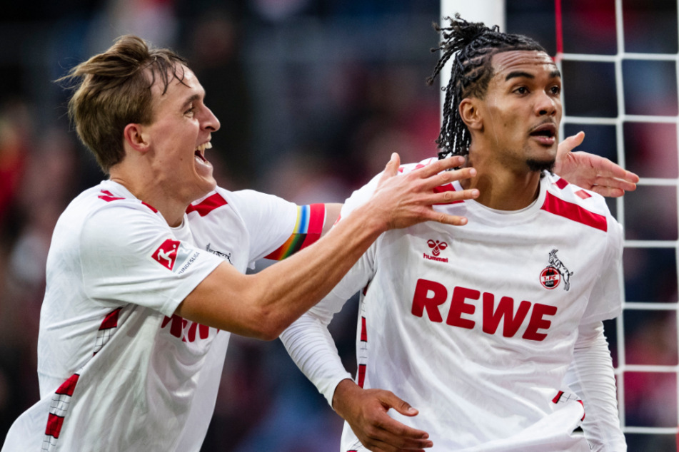 Brachte das RheinEnergieSTADION mit seinem Treffer spät zum Beben: FC-Stürmer Damion Downs (20, r.).