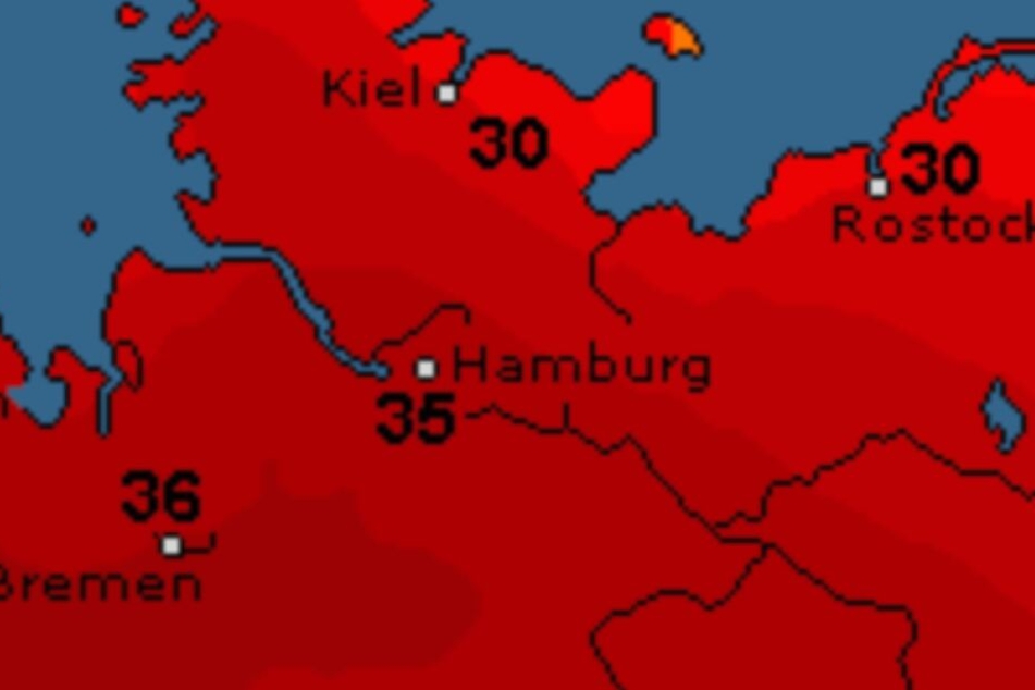 Die Temperaturen bleiben die ganze Woche bei über 30 Grad.