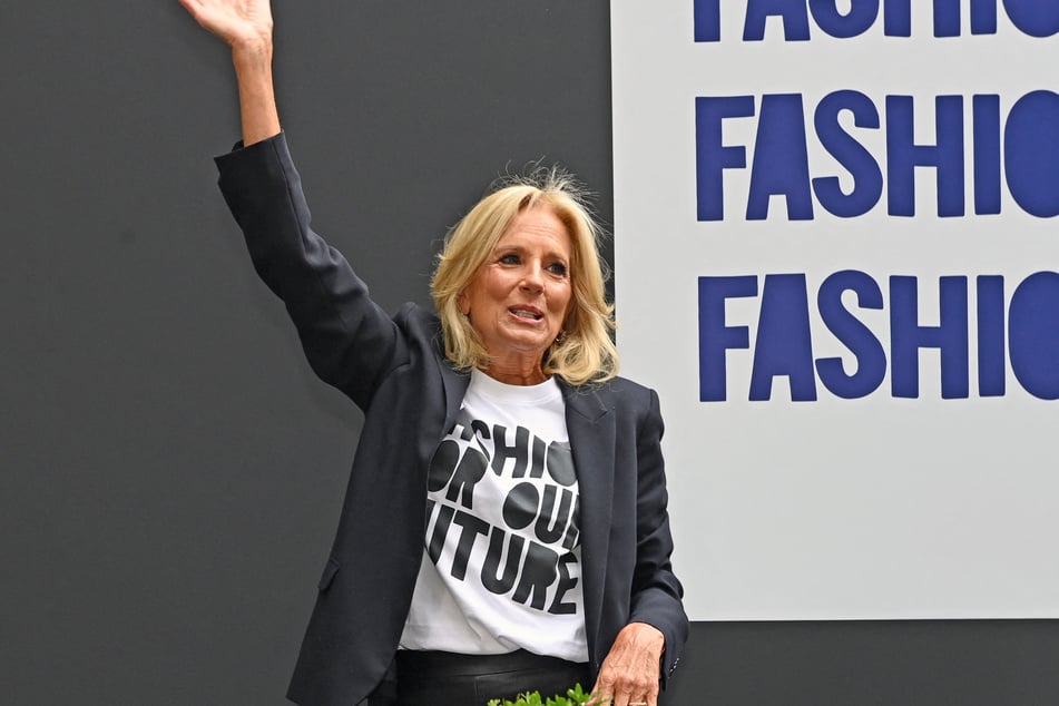 First Lady Jill Biden called for the protection of "freedoms" Friday during a "get out the vote" march that opened New York Fashion Week.