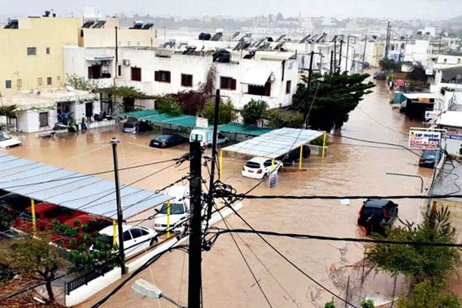 Teile der griechischen Insel Kreta wurden von heftigen Regenfällen heimgesucht.