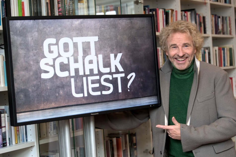 Thomas Gottschalk, Entertainer und Showmaster, präsentiert bei einer Pressekonferenz seine neue Sendung "Gottschalk liest?".
