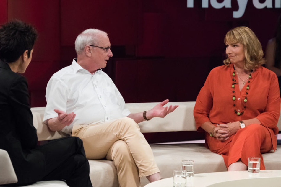 Wolfgang Osterkamp aus Borna und die sächsische Staatsministerin für Gleichstellung und Integration, Petra Köpping.