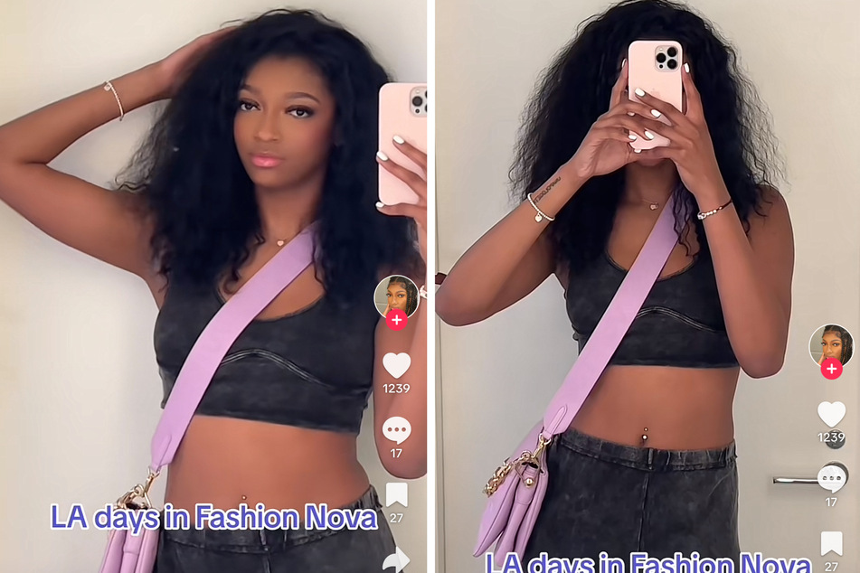 Angel Reese dazzled fans in her latest fashion TikTok sporting a fashionably chilll outfit by Fashion Nova while traveling in Los Angeles.