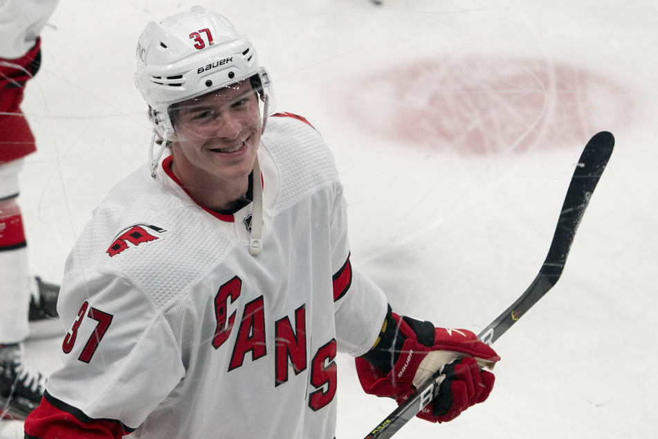 Hurricanes winger Andrei Svechnikov scored two goals and an assist in the Canes' win over the Blackhawks on Tuesday night