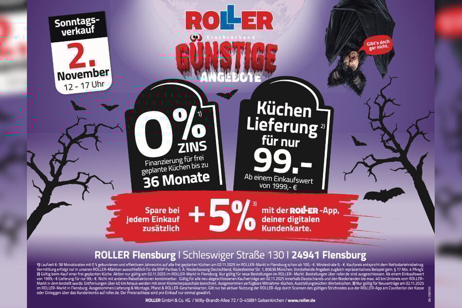 Zum verkaufsoffenen Sonntag (2.11.) bei ROLLER in Flensburg gibt's unzählige Aktionen und Angebote.