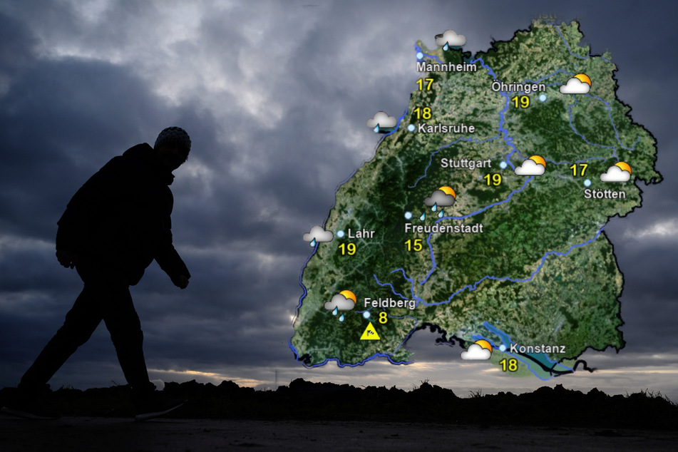 Am Wochenende werden viele Wolken und Regen in Baden-Württemberg erwartet. (Fotomontage)