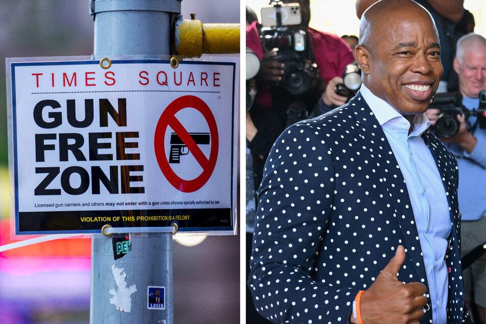 Times Square gun ban gets signed by Eric Adams as the NYC fight wages on