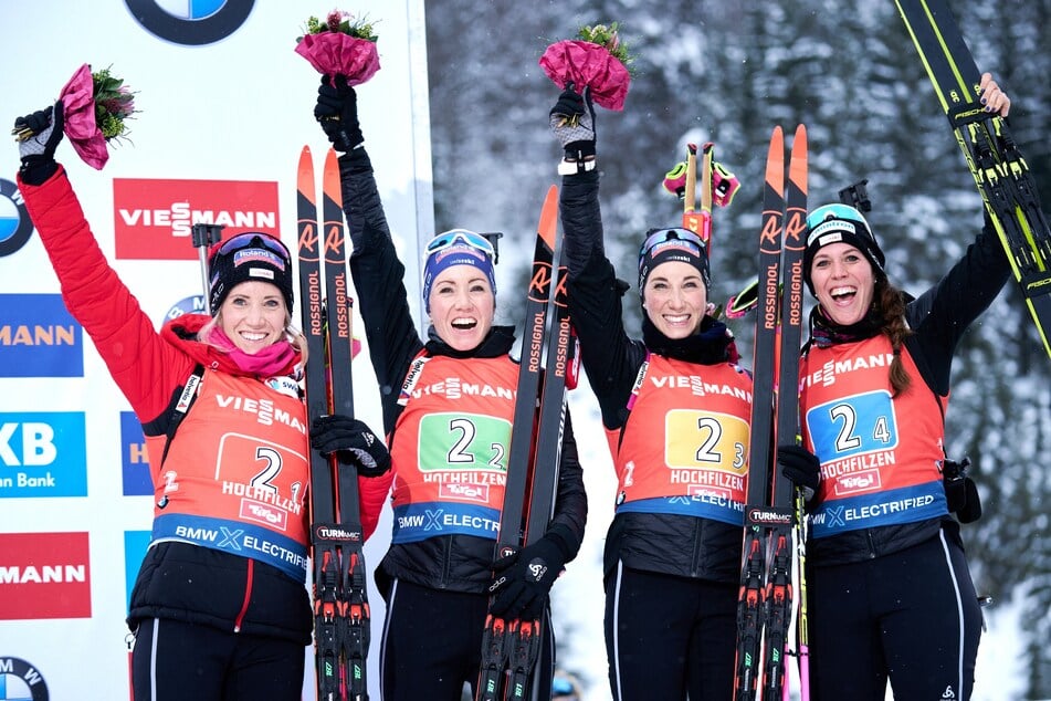 Elisa Gasparin lief mit der Staffel 2019 beim Weltcup in Hochfilzen auf den dritten Platz.