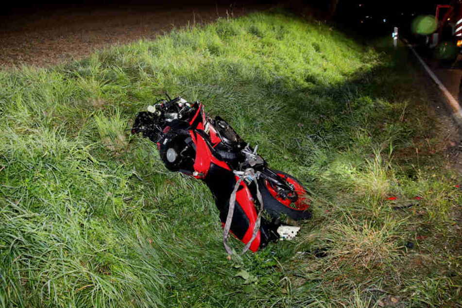Das Motorrad des Verunglückten.