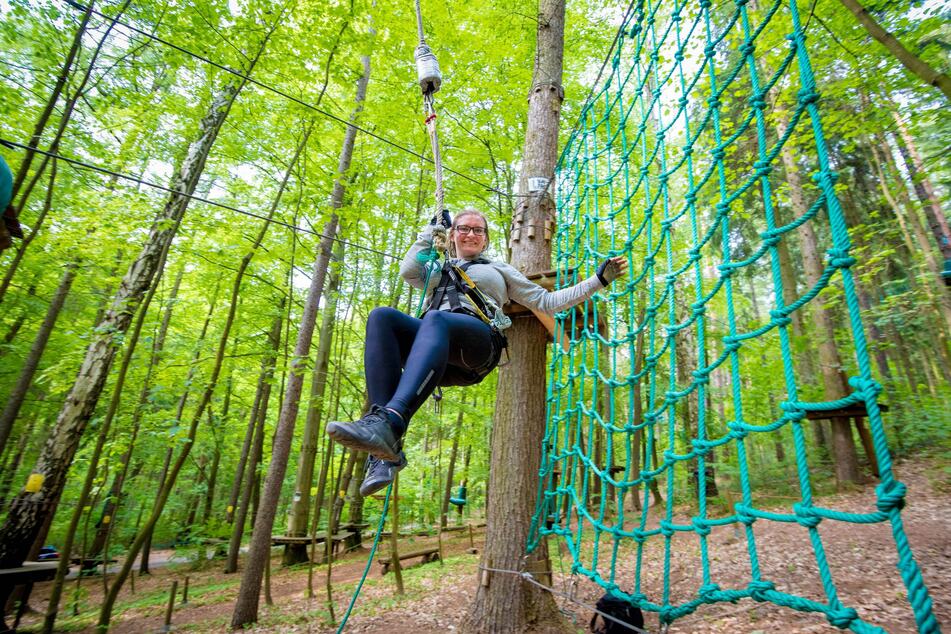 Der Kletterwald an der Talsperre Kriebstein erwartet Euch mit insgesamt 95 Kletterelementen.