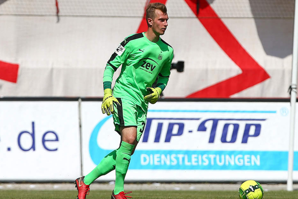 Lukas Cichos durfte beim FSV Zwickau meist nur im Training zeigen, was er als Torwart drauf hat. Ein Punktspiel-Einsatz steht für ihn zu Buche.