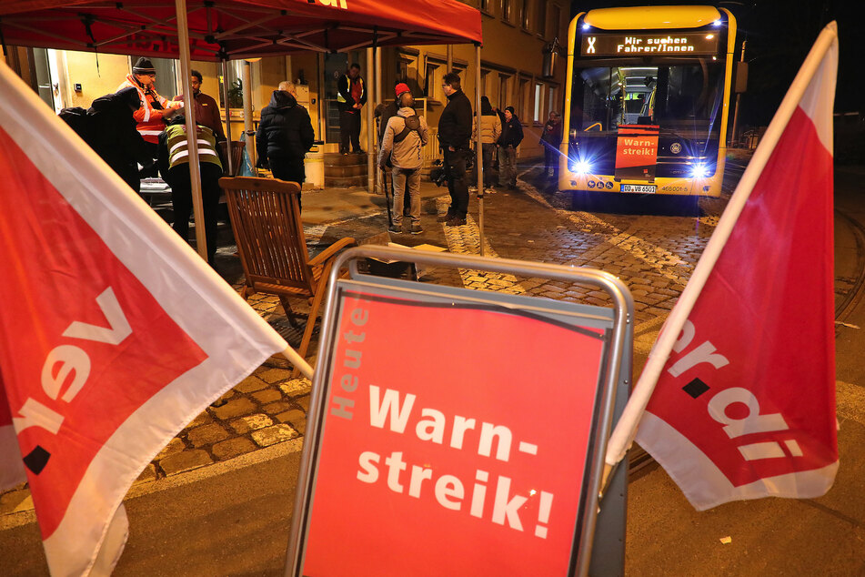 Am Mittwoch und Donnerstag streiken die Busfahrer der Dresdner Verkehrsservicegesellschaft. (Archivbild)