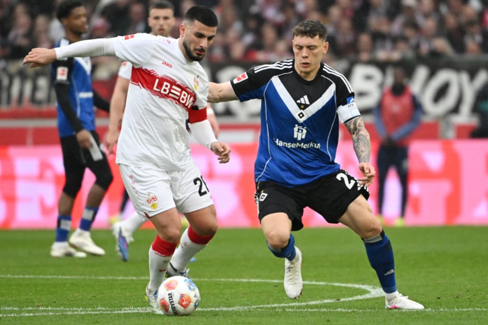 Die Hamburger um Mittelfeldmotor Nicolai Remberg (r.) hatten den Stuttgartern um Deniz Undav nichts entgegenzusetzen.