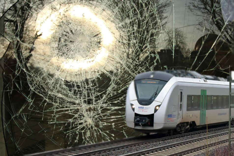 Ein Fahrzeug der Mitteldeutschen Regiobahn wurde mit einem Stein beworfen.