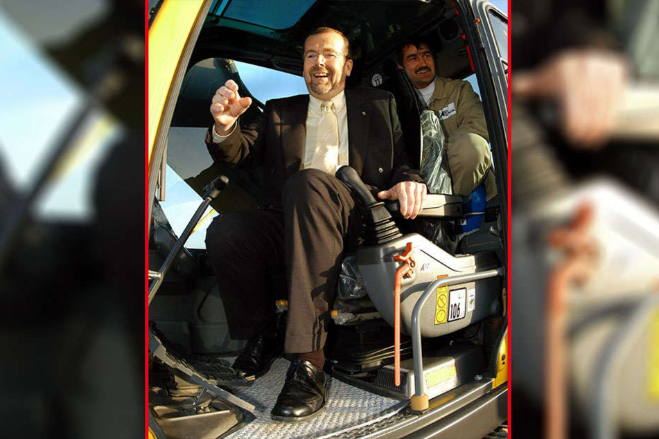 Der damalige Wirtschaftsminister Martin Gillo (73, CDU) 2003 beim symbolischen Start des A 72-Neubaus.