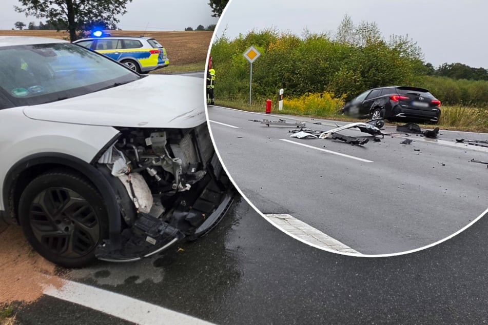 Heftiger Kreuzungscrash in Chemnitz: Citroën knallt mit Toyota zusammen, zwei Verletzte