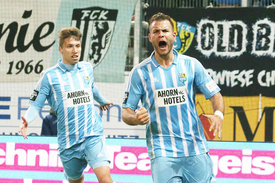 Gegen den 1. FC Magdeburg gelang Abwehrmann Berkay Dabanli (r.) sein einziger Treffer im CFC-Trikot.