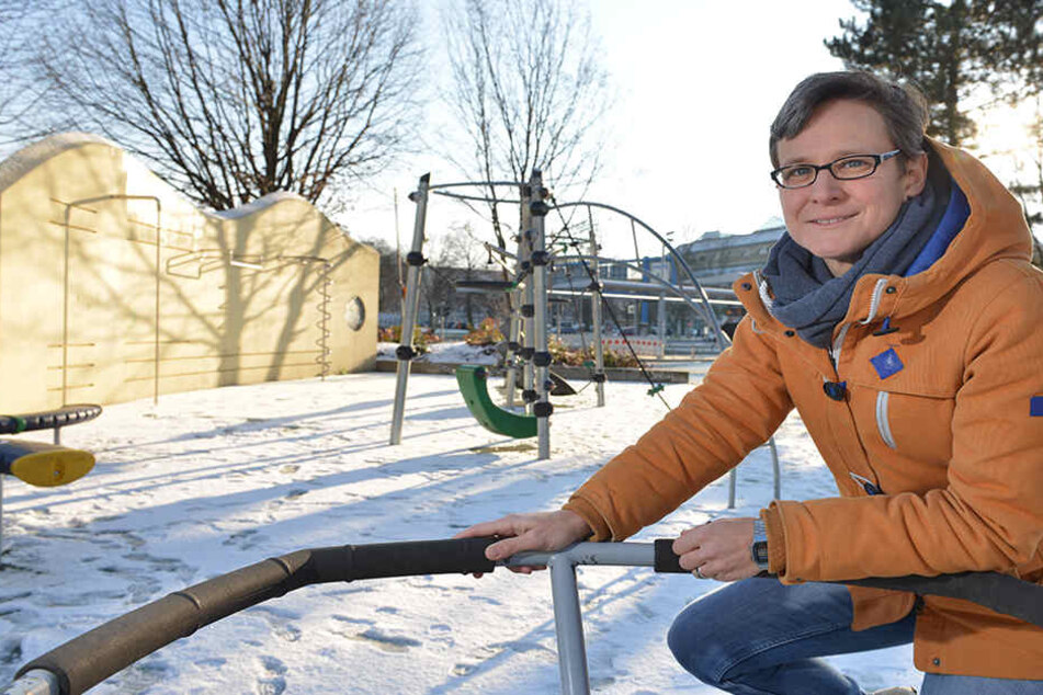 Junior-Professorin Meike Breuer will mit Chemnitzer Kindern Spielplätze testen.