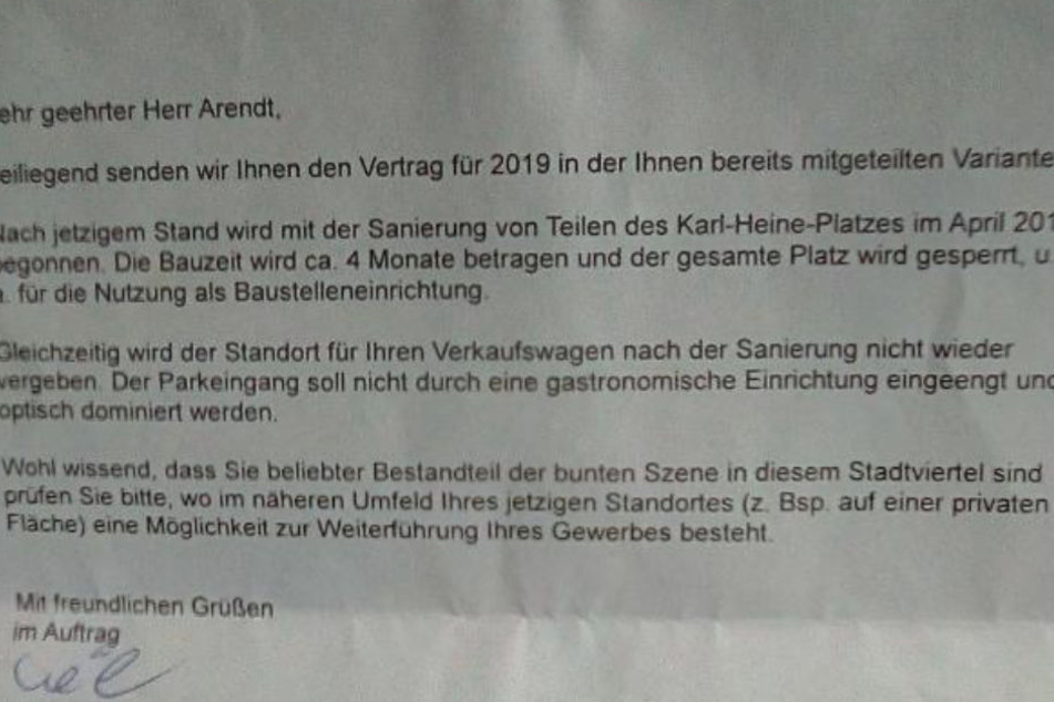 Dieser Bescheid vom Amt für Stadtgrün und Gewässer flatterte Ende November bei Arendt und Glissmann ein und schlägt vor allem dem 61-Jährigen arg auf den Magen.