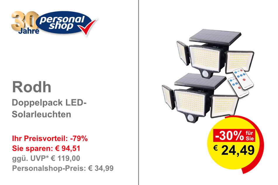 Rodh Doppelpack LED-Solarleuchten