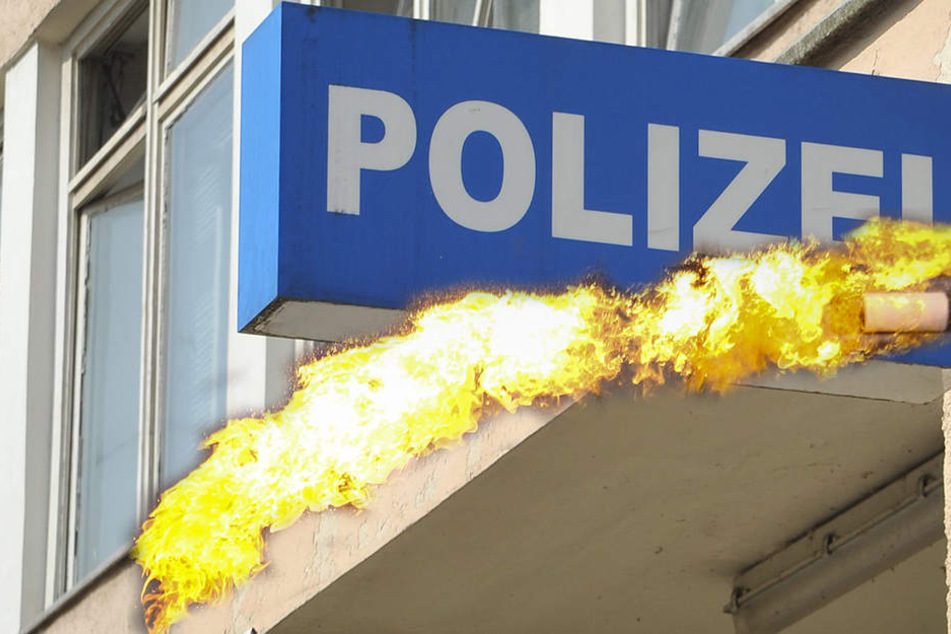 Molotowcocktails wurden in den Innenhof
der Polizeistation Eschborn geschleudert (Symbolbild).