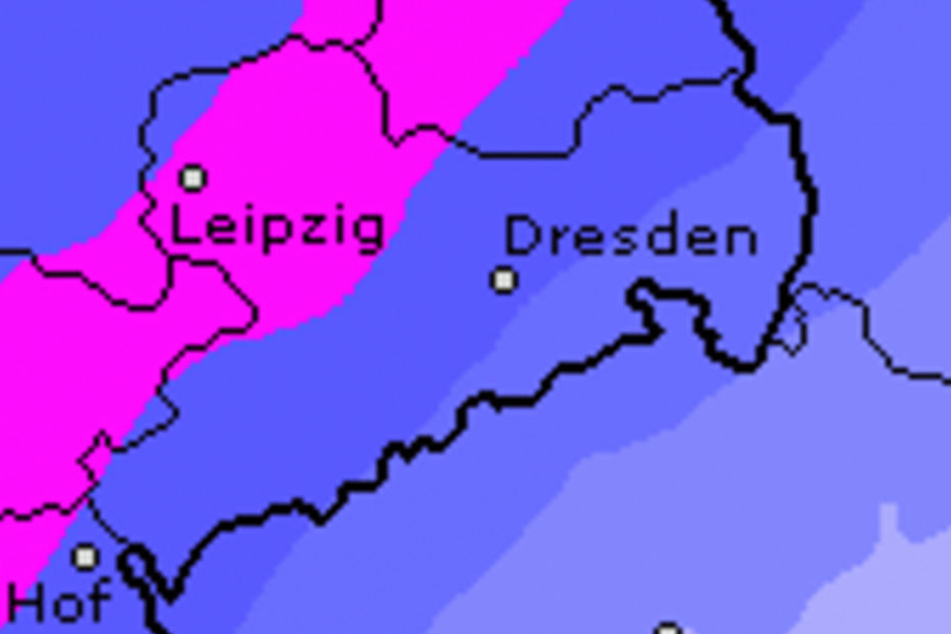 Für Samstag sind in ganz Sachsen starke Regenfälle vorhergesagt, nachts kann der Regen in Schnee übergehen.