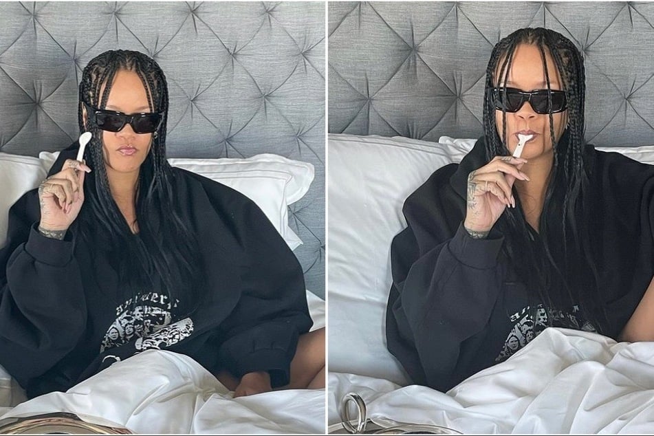 Rihanna celebrates her latest business hit with an expensive treat in bed