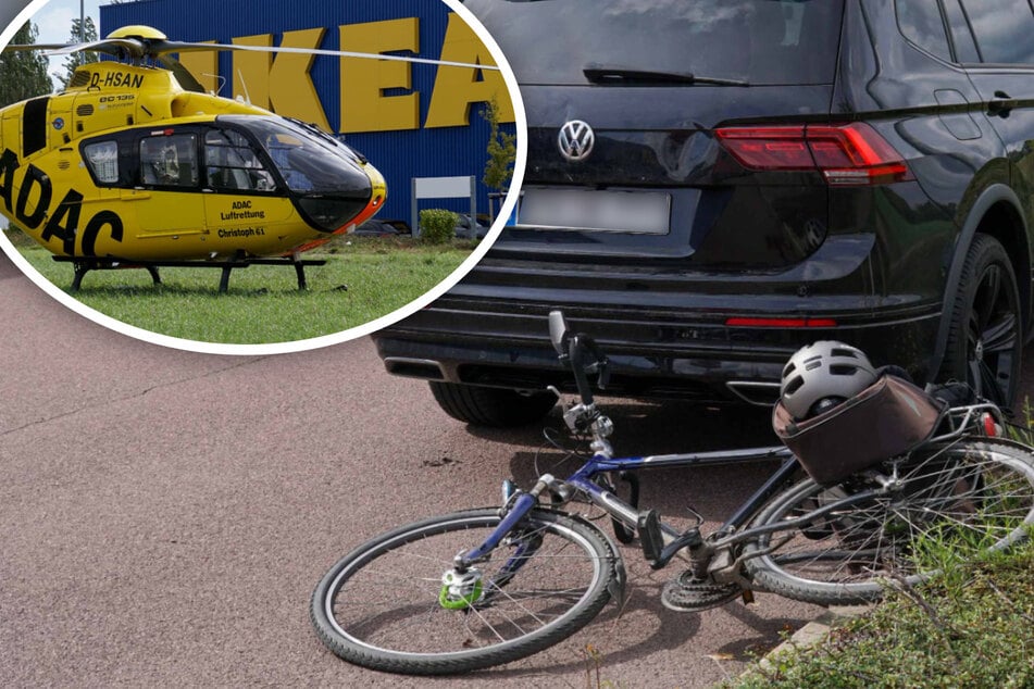 Hubschrauber-Einsatz bei IKEA: 68-jähriger Radfahrer verletzt!